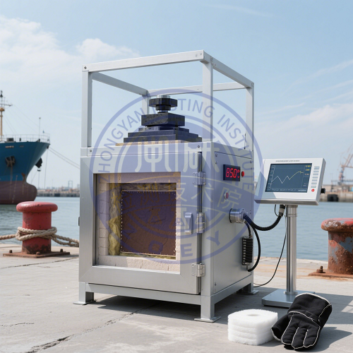 船用岩棉板热荷重收缩温度实验